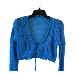 Royal Blue Tie Front Sweater Cardigan-Medium Size